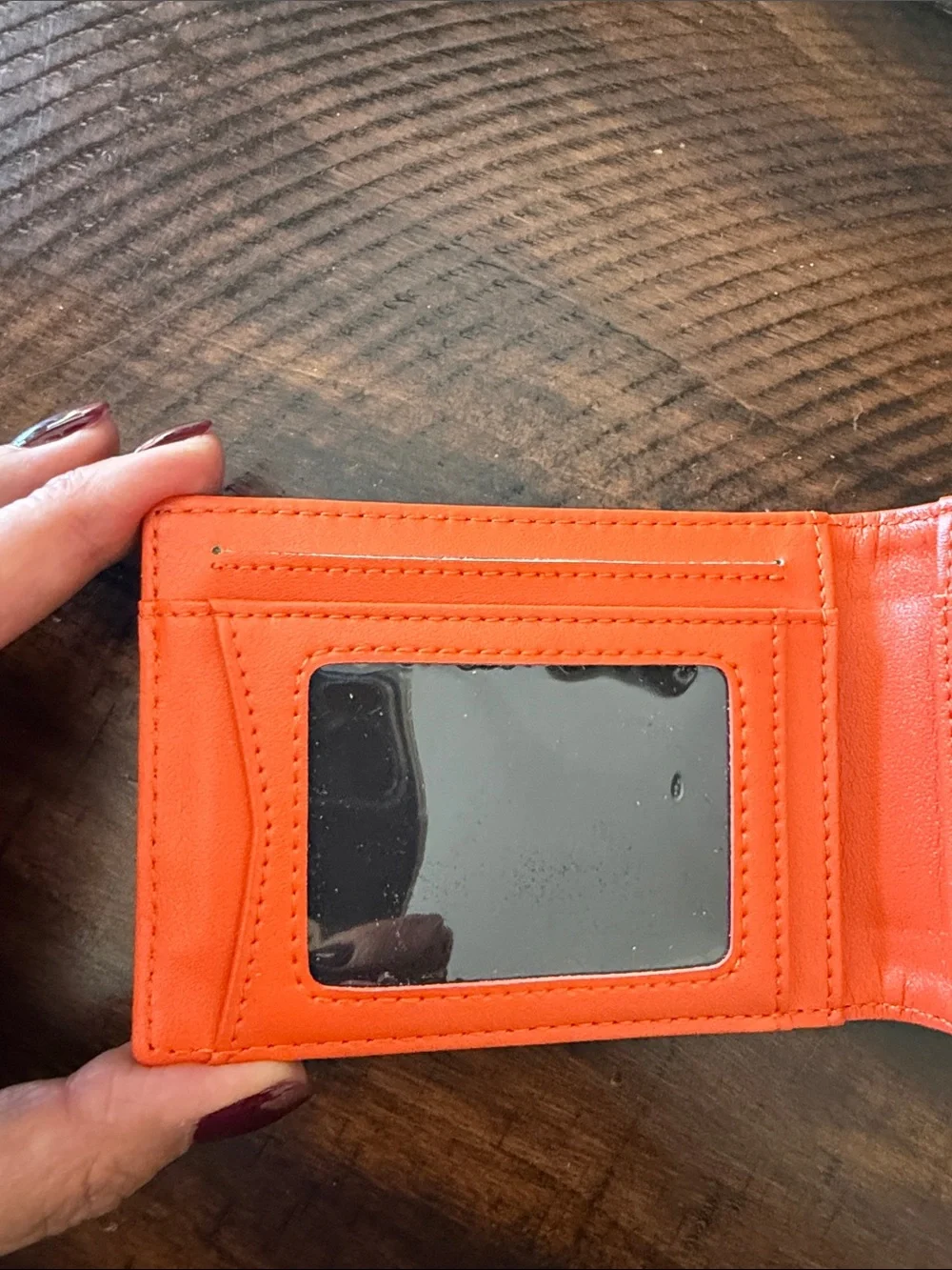Trivando Carbon Fiber Black & Orange Bi-Fold Wallet